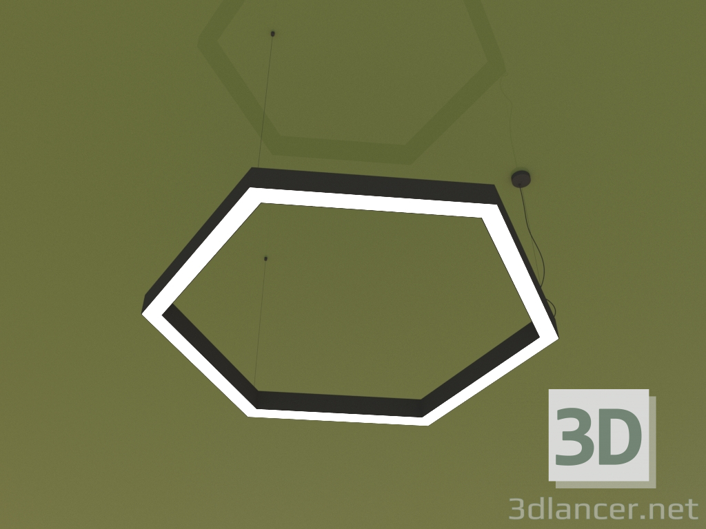 3D Modell Leuchte HEXAGON (1200 mm) - Vorschau