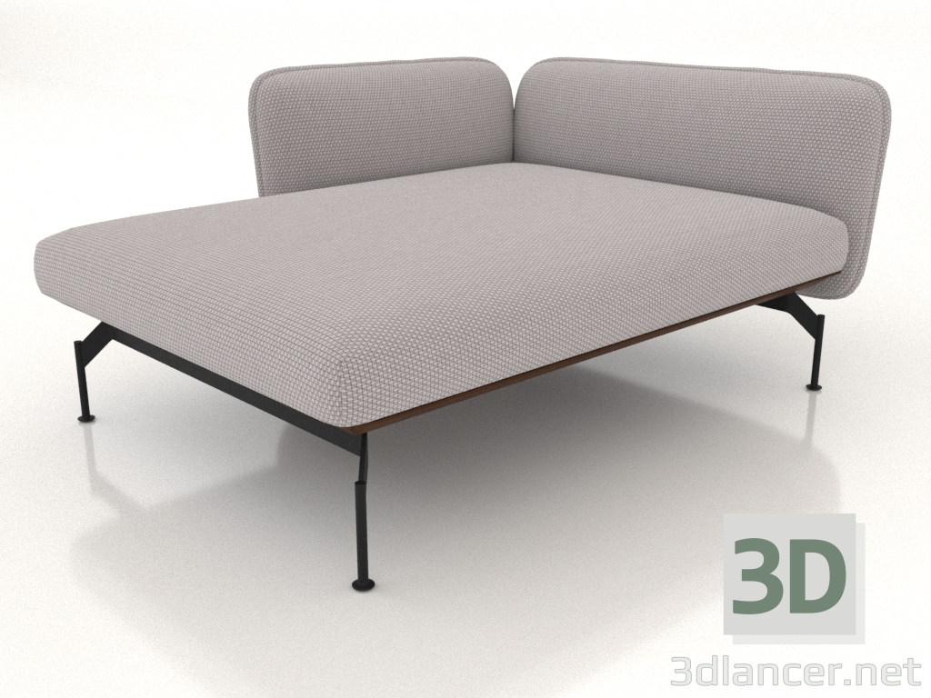 modello 3D Chaise longue 125 con bracciolo 85 a sinistra (rivestimento esterno in pelle) - anteprima