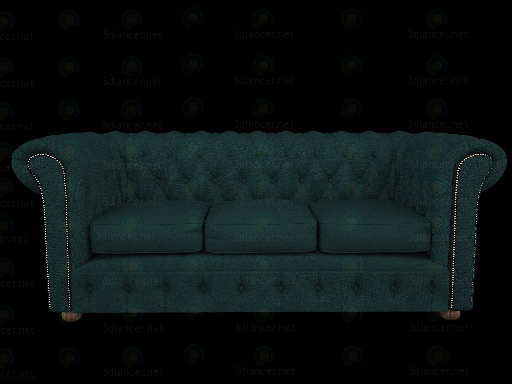 3d Chesterfield sofa snake skin model buy - render