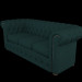 modello 3D di Pelle serpente divano chesterfield comprare - rendering