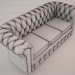 3d Chesterfield sofa snake skin model buy - render