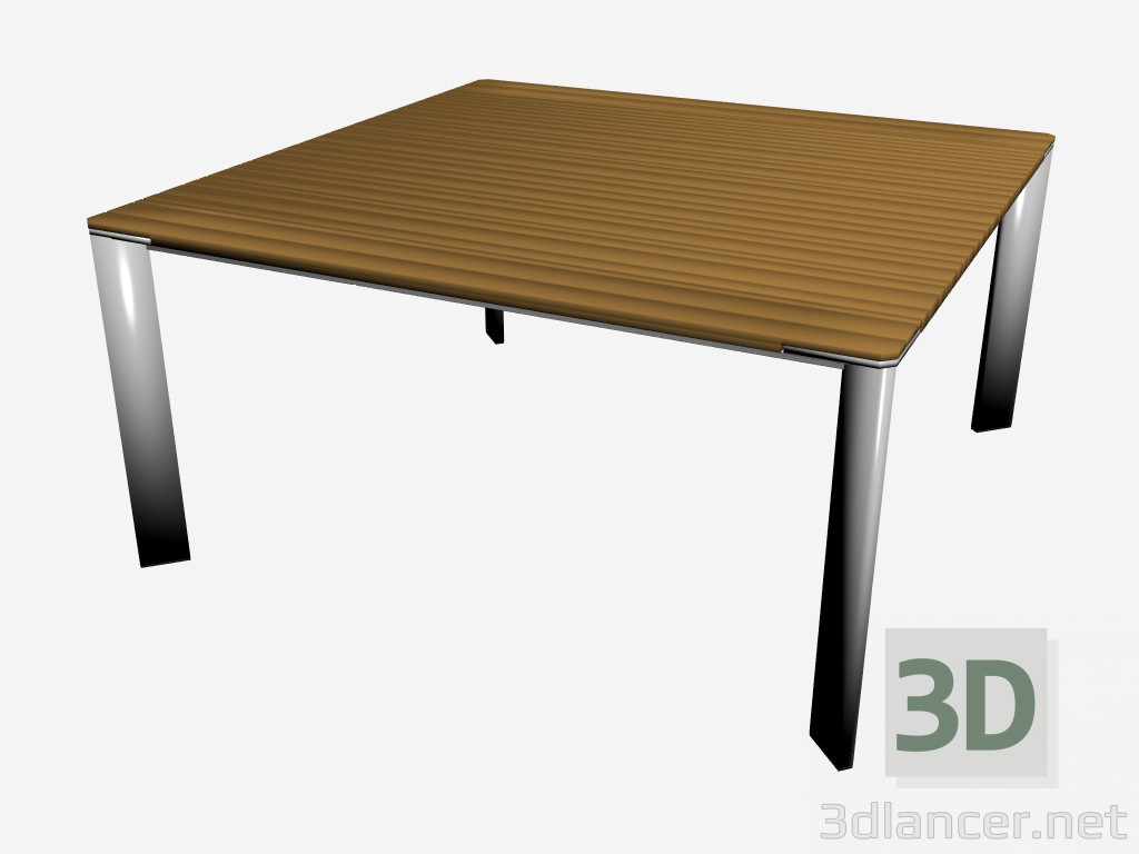 modello 3D Sala da pranzo tramonto tavolo legna 150 x 150 - anteprima