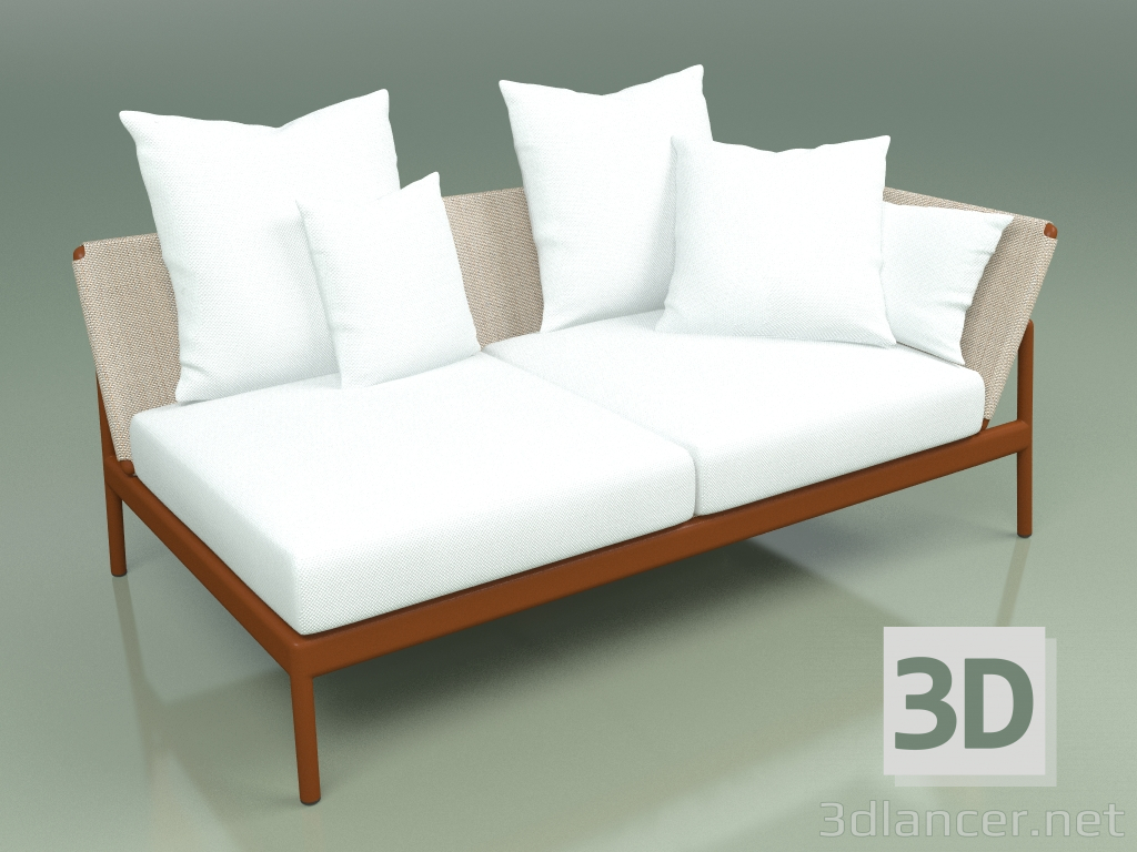 3d model Sofa module left 005 (Metal Rust, Batyline Sand) - preview