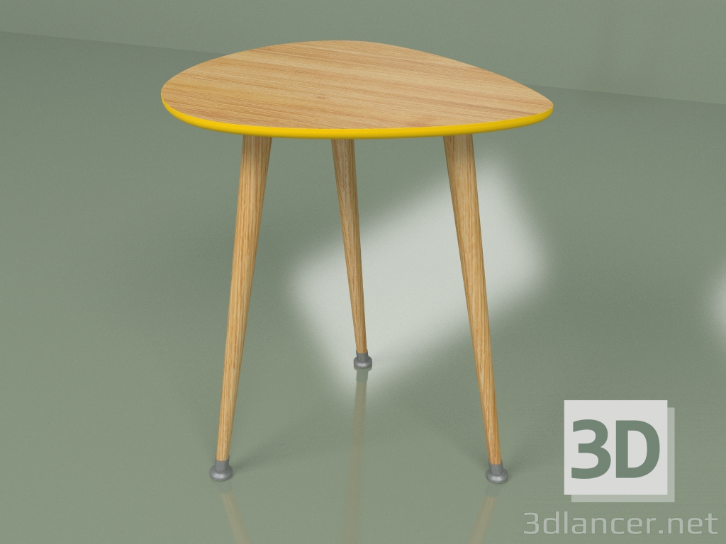 3d model Side table Drop (mustard yellow, light veneer) - preview