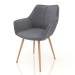 3d model Chair Ursula (dark gray - wood) - preview