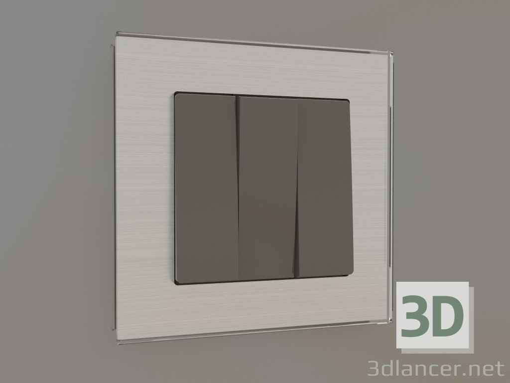 3D Modell Dreifachschalter (grau-braun) - Vorschau