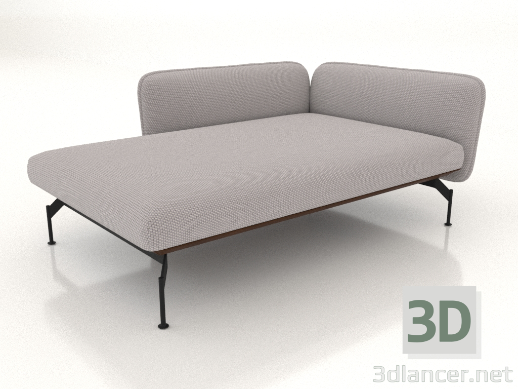 Modelo 3d Chaise longue 125 com apoio de braço 85 à esquerda (001) (estofamento em couro na parte externa) - preview