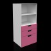 modello 3D Libreria cassetti rosa bianco con Ikea stuva - anteprima