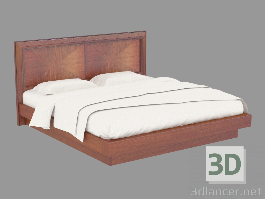 3d model Cama doble con caja de LG108 (208h110h220) - vista previa