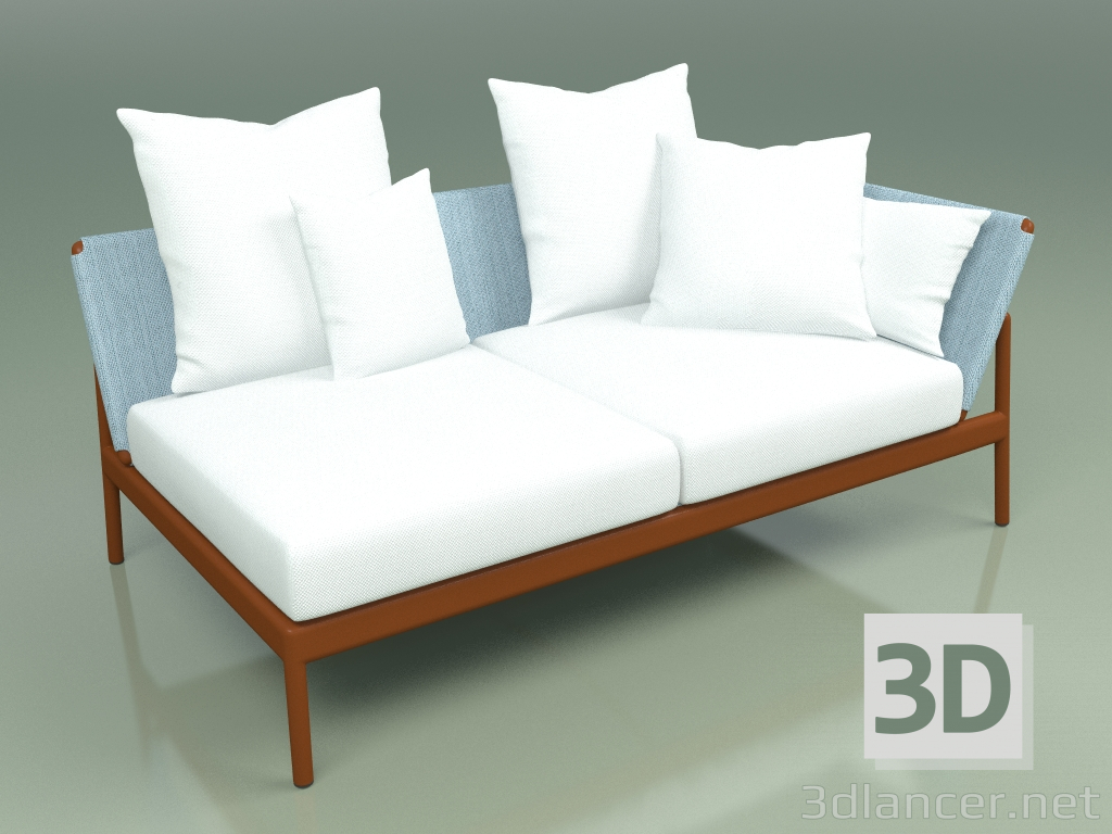 3d model Sofa module left 005 (Metal Rust, Batyline Sky) - preview