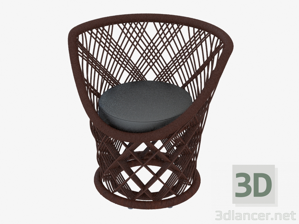 3d model Silla tapizada en piel Pavo 35076 - vista previa