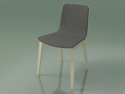 Silla 3938 (4 patas de madera, moldura frontal, abedul blanco)