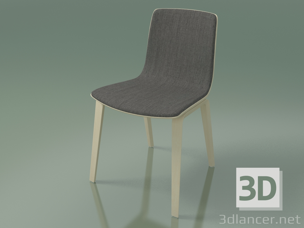 3D modeli Sandalye 3938 (4 ahşap ayak, ön kaplama, beyaz huş ağacı) - önizleme