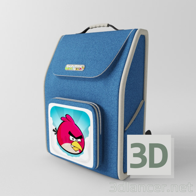 Modelo 3d mochila escolar, bolsa - preview