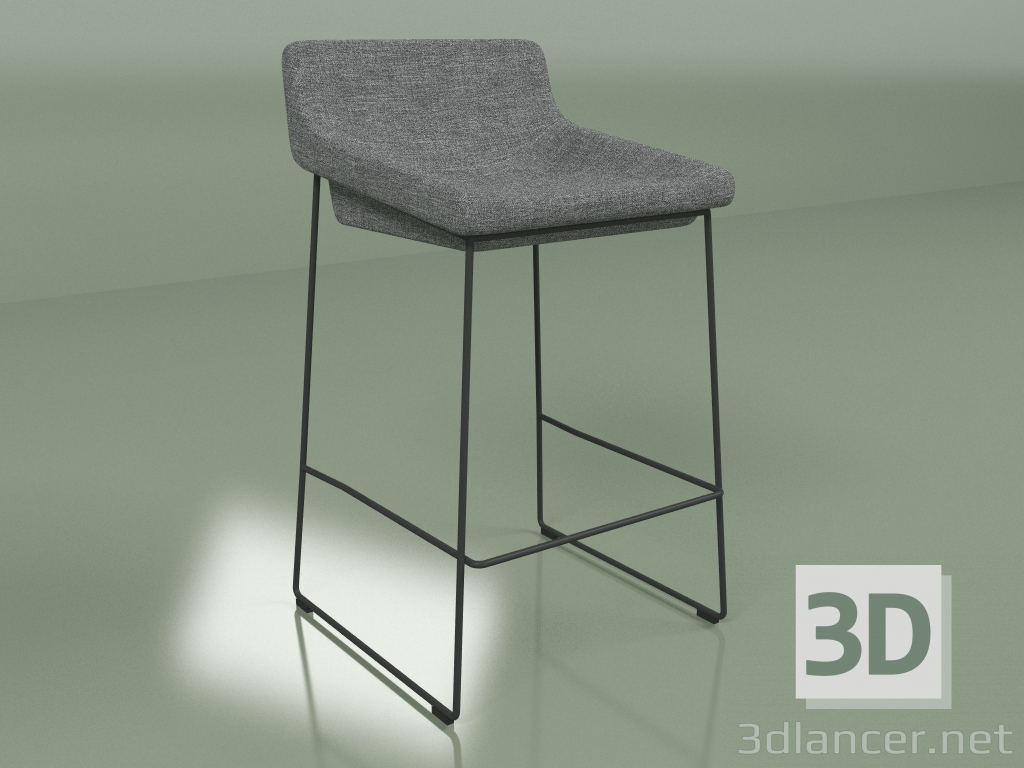 modello 3D Sedia semi-bar Comfy (grigio) - anteprima