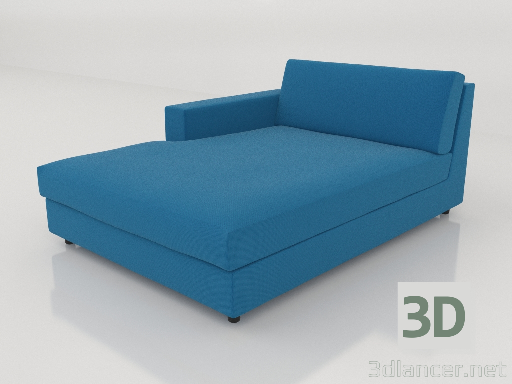 3d model Chaise longue 103 con reposabrazos a la izquierda - vista previa