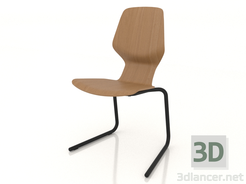 3d model Silla con patas voladizas D25 mm - vista previa