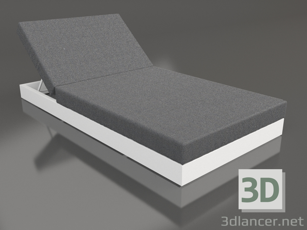 modello 3D Letto con schienale 100 (Bianco) - anteprima