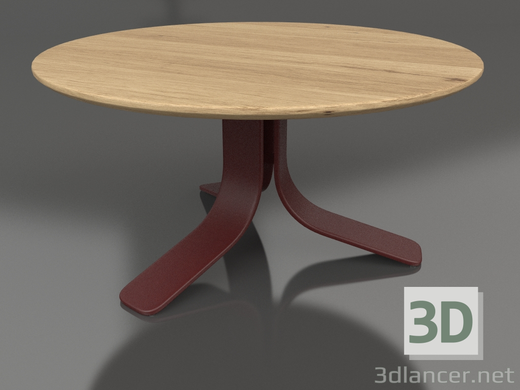 3d model Mesa de centro Ø80 (Rojo vino, madera de Iroko) - vista previa