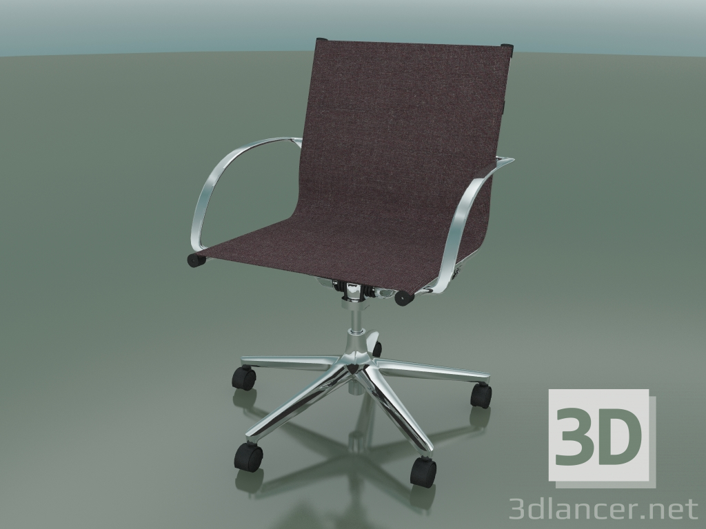 3d model Silla giratoria con reposabrazos sobre 5 ruedas, con tapicería de tela (1211) - vista previa