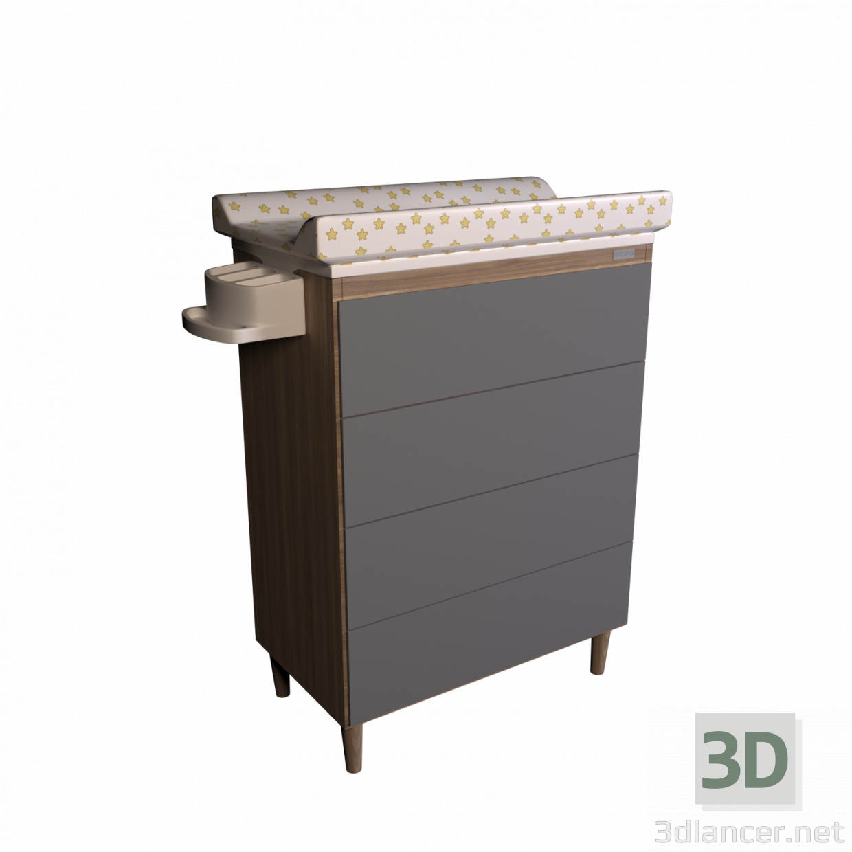 3d Changing chest of drawers model buy - render