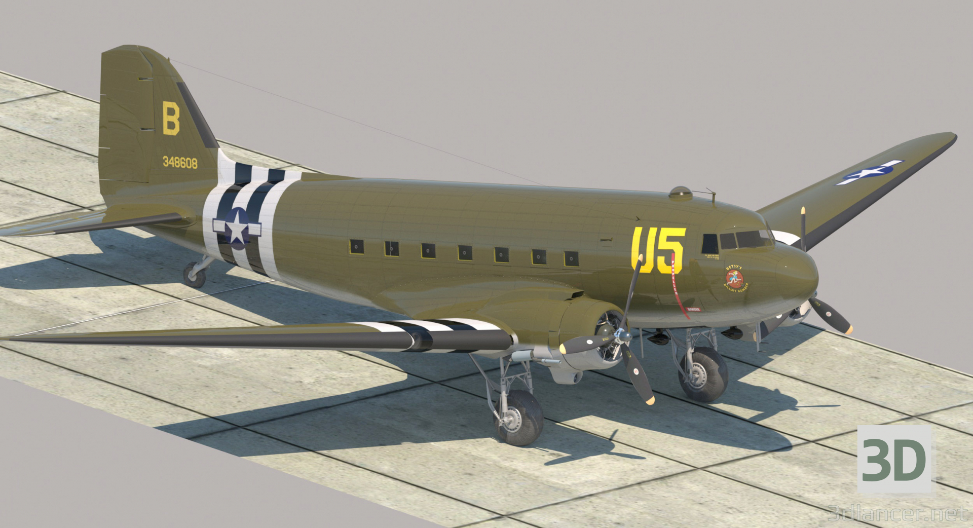 modello 3D di C-47 "Skytrain" comprare - rendering