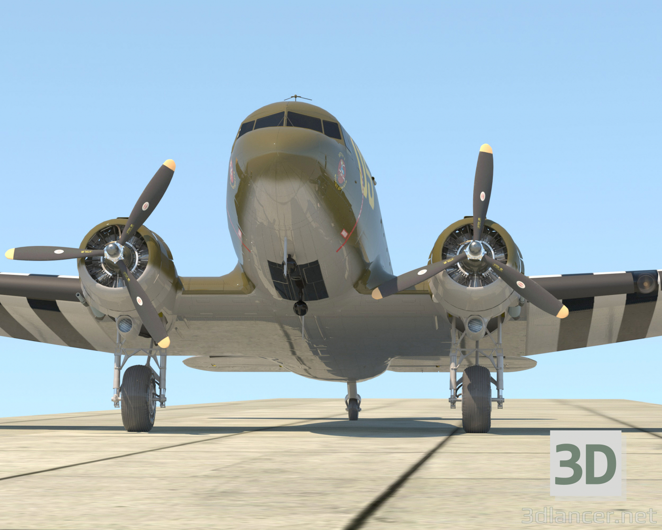 C-47 "Skytrain" 3D modelo Compro - render