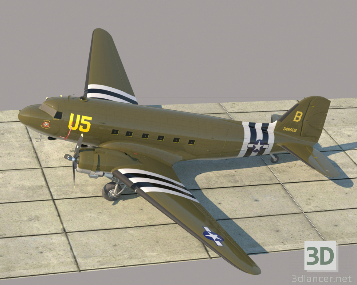 C-47 "Skytrain" 3D modelo Compro - render