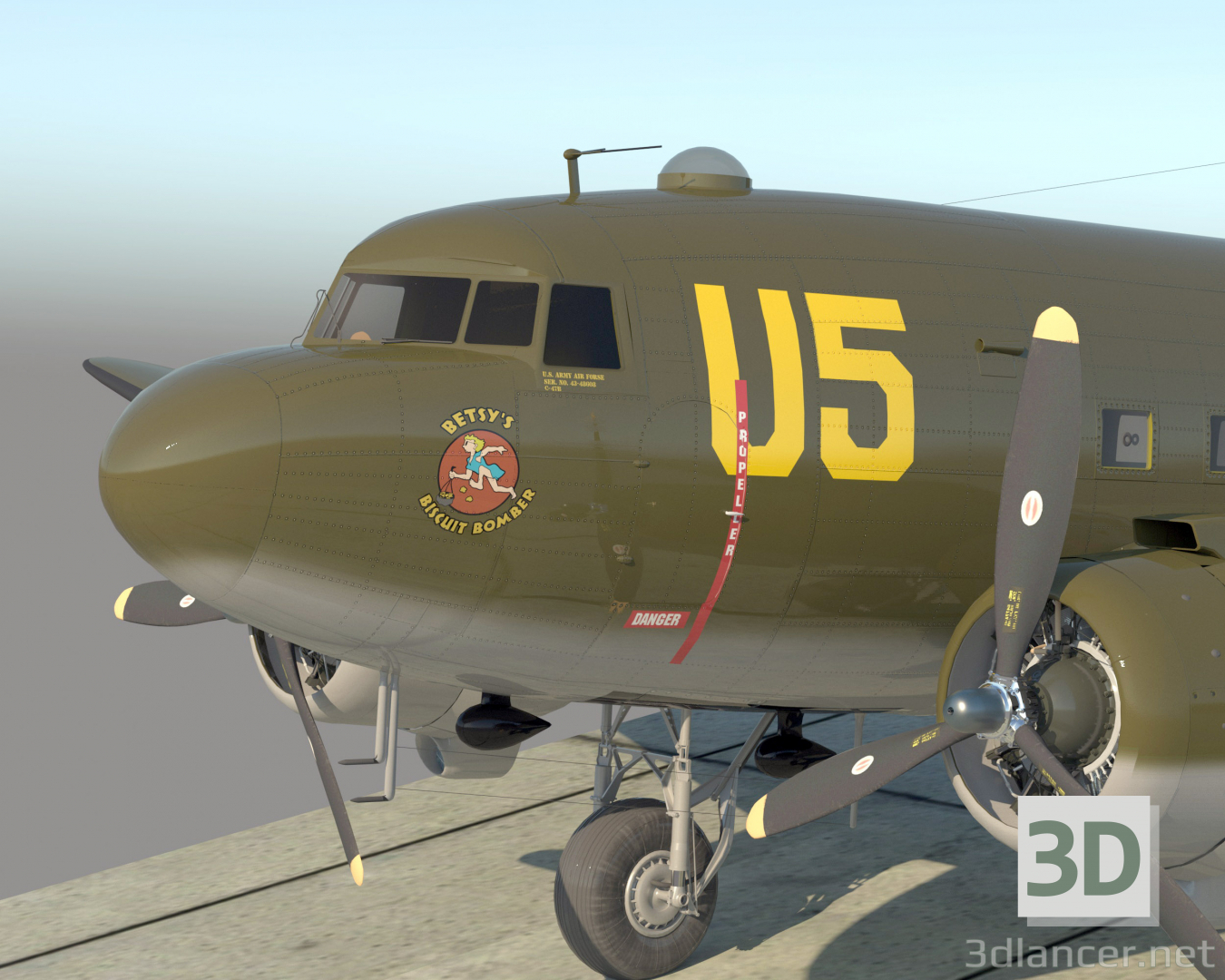 C-47 "Skytrain" 3D modelo Compro - render