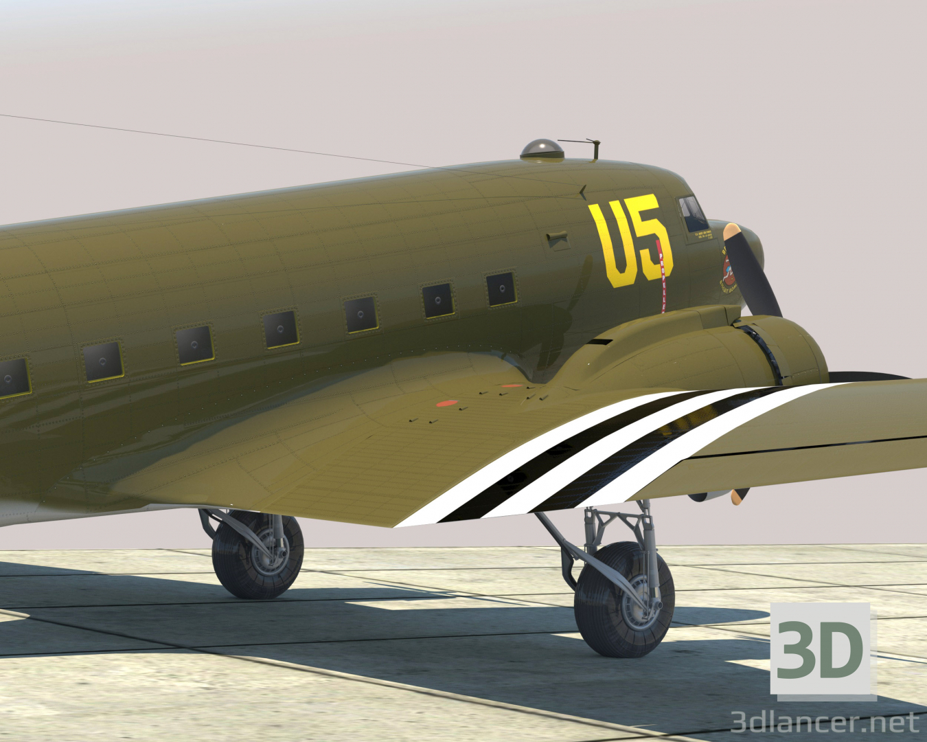 C-47 "Skytrain" 3D modelo Compro - render