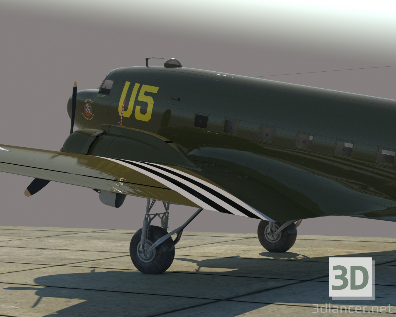 C-47 "Skytrain" 3D modelo Compro - render