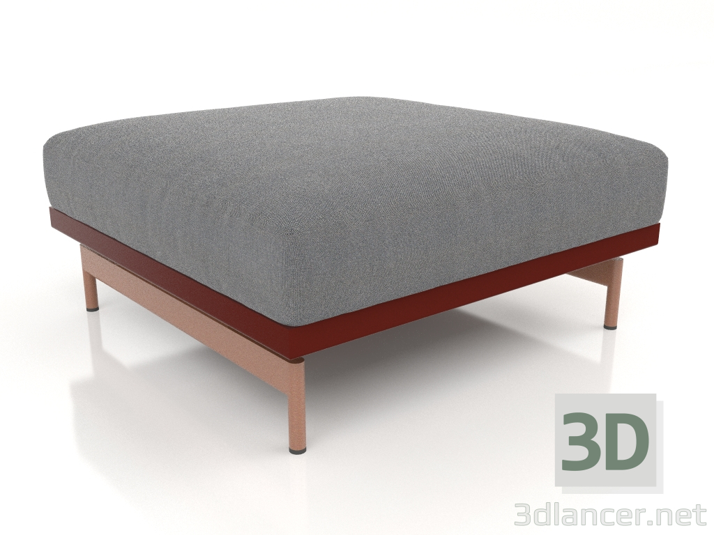 modèle 3D Module canapé, pouf (Rouge vin) - preview