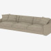 3d model Sofa four-seat modern Golden (346) - preview