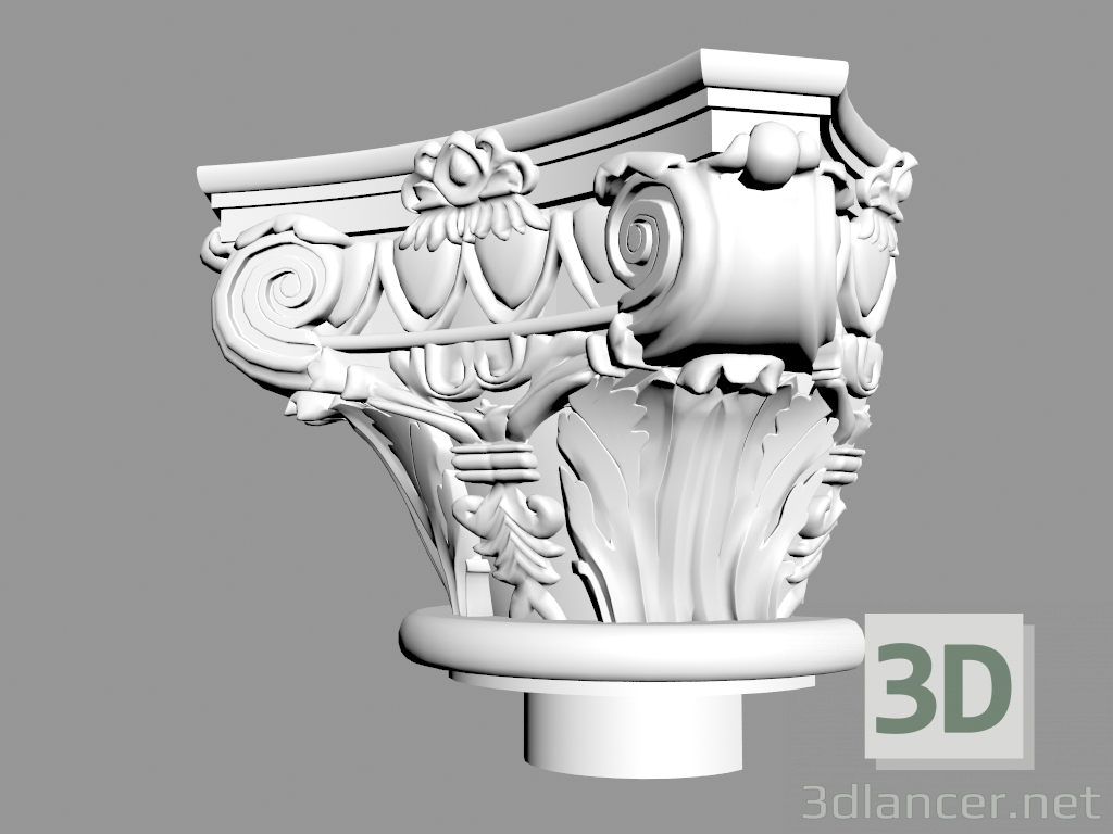 3D Modell Semicolumn (Hauptstadt) L9324 - Vorschau