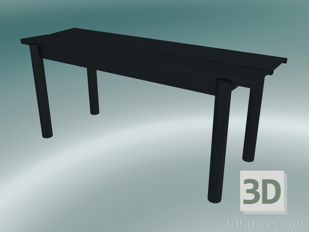 3d model Bench Linear Steel (110 cm, Black) - preview