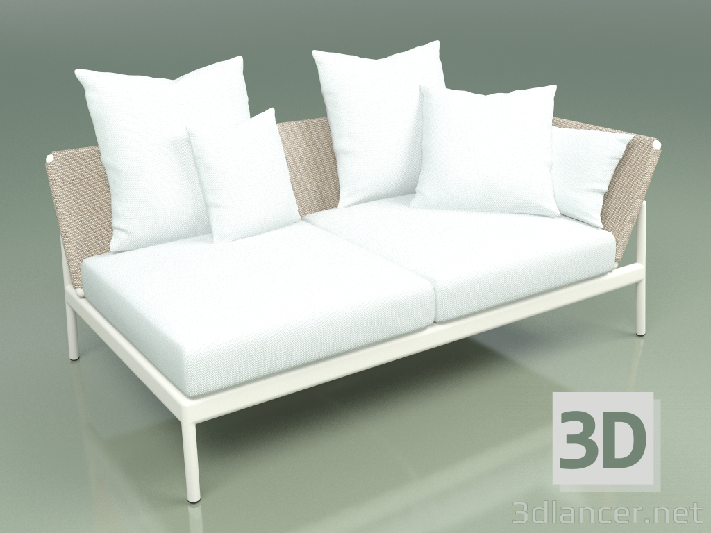 3D Modell Sofamodul links 005 (Metal Milk, Batyline Sand) - Vorschau