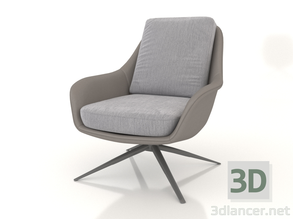 Modelo 3d Forma de poltrona (marrom acinzentado) - preview