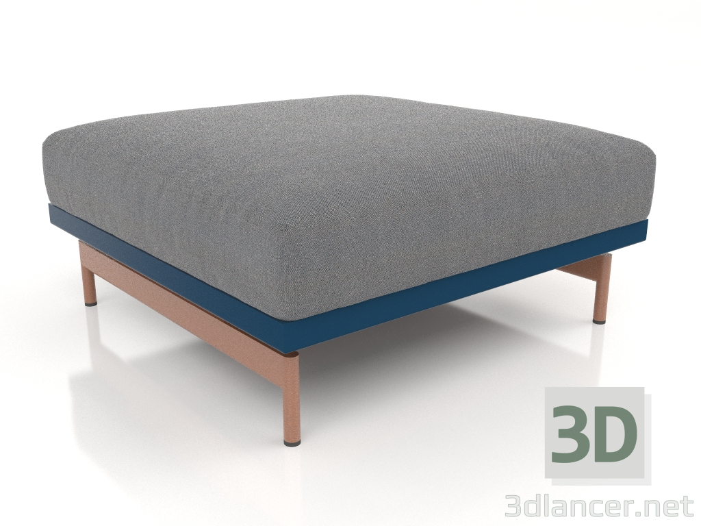 modèle 3D Module canapé, pouf (Gris bleu) - preview