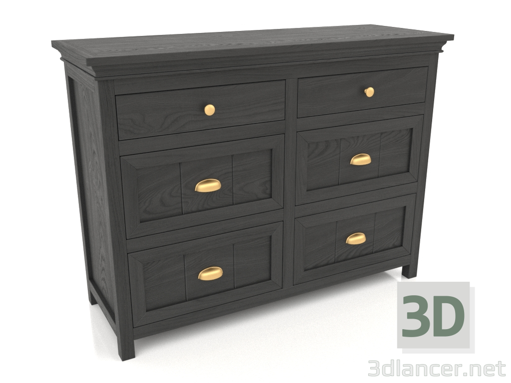 3d model Chest of drawers (2 sections) - preview