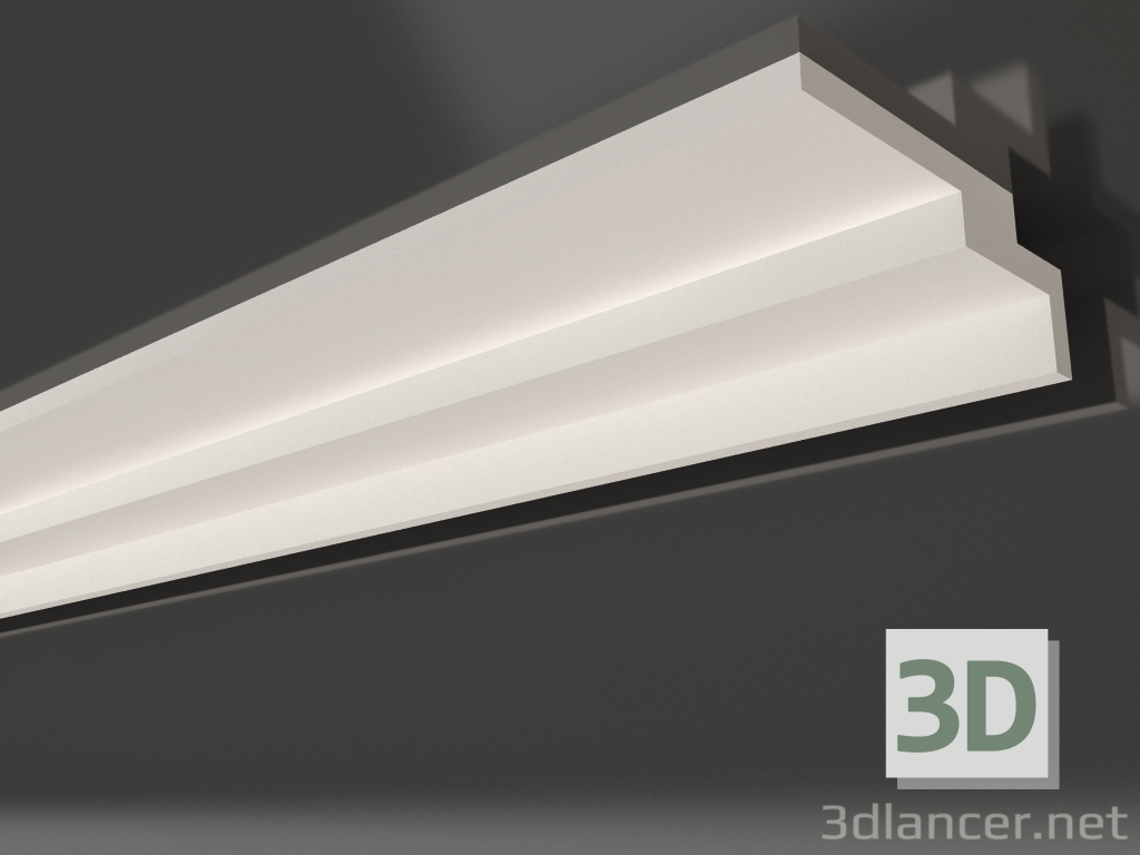 modello 3D Cornice soffitto in gesso con illuminazione KGC 015 (61x163) - anteprima