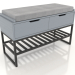 3d model Bench (silver-gray RAL 7001 with wood texture) - preview