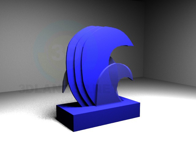 3d model estatuilla de una onda - vista previa