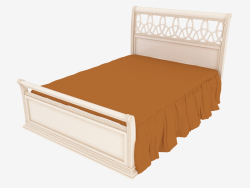 Double bed, light finish