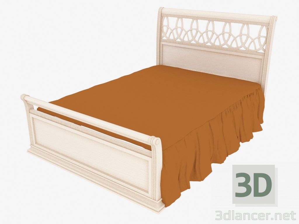 3d model Double bed, light finish - preview