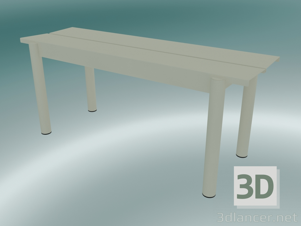 3d model Banco de acero lineal (110 cm, blanco hueso) - vista previa