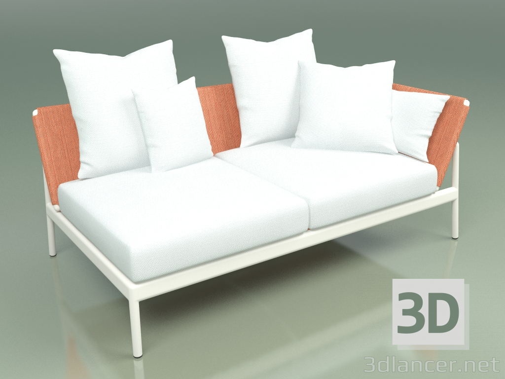 3d model Sofa module left 005 (Metal Milk, Batyline Orange) - preview