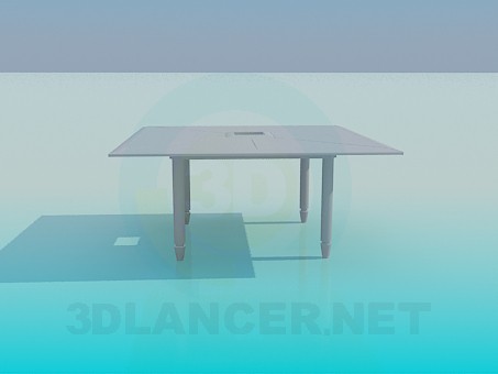 3d model Mesa cuadrada con agujero - vista previa