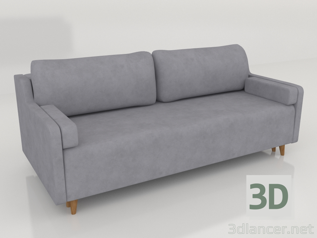 3d model Sofá plegable recto cuadrado de 3 plazas - vista previa