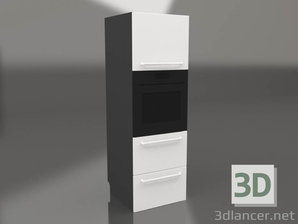 3d model Horno y dos cajones 60 cm (blanco) - vista previa