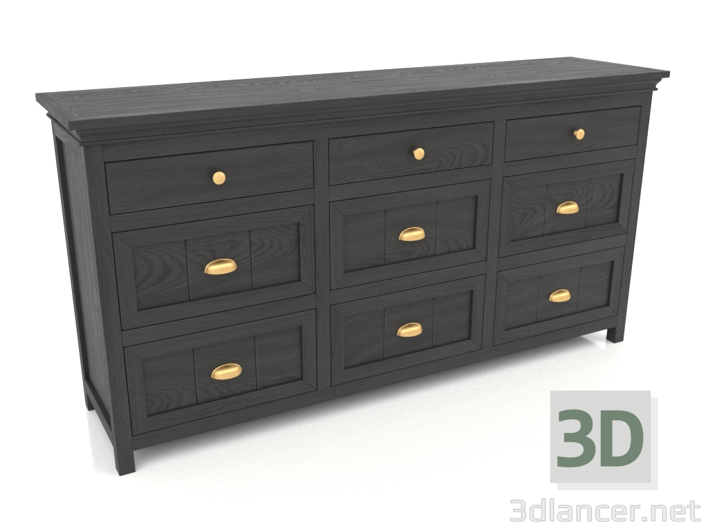 3d model Chest of drawers (3 sections) - preview